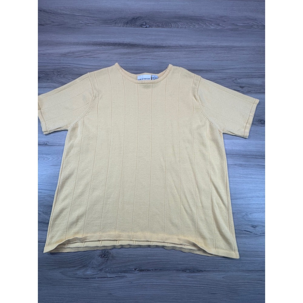 Croft & Barrow‎ Womens Yellow Striped Knit T-Shirt Top Size L